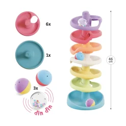 QUERCETTI Kugletårn af bioplast med raslebolde- Kuglebaner