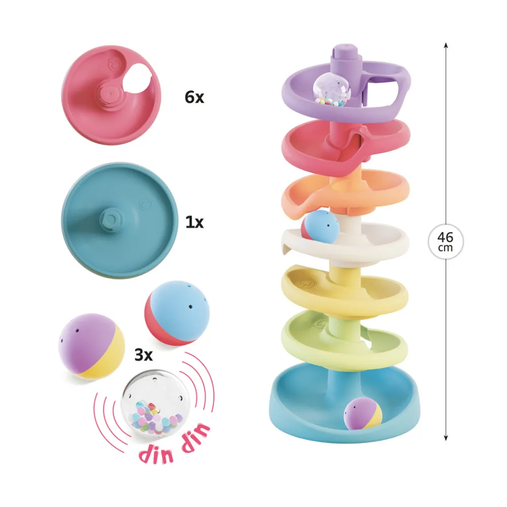 QUERCETTI Kugletårn af bioplast med raslebolde- Kuglebaner