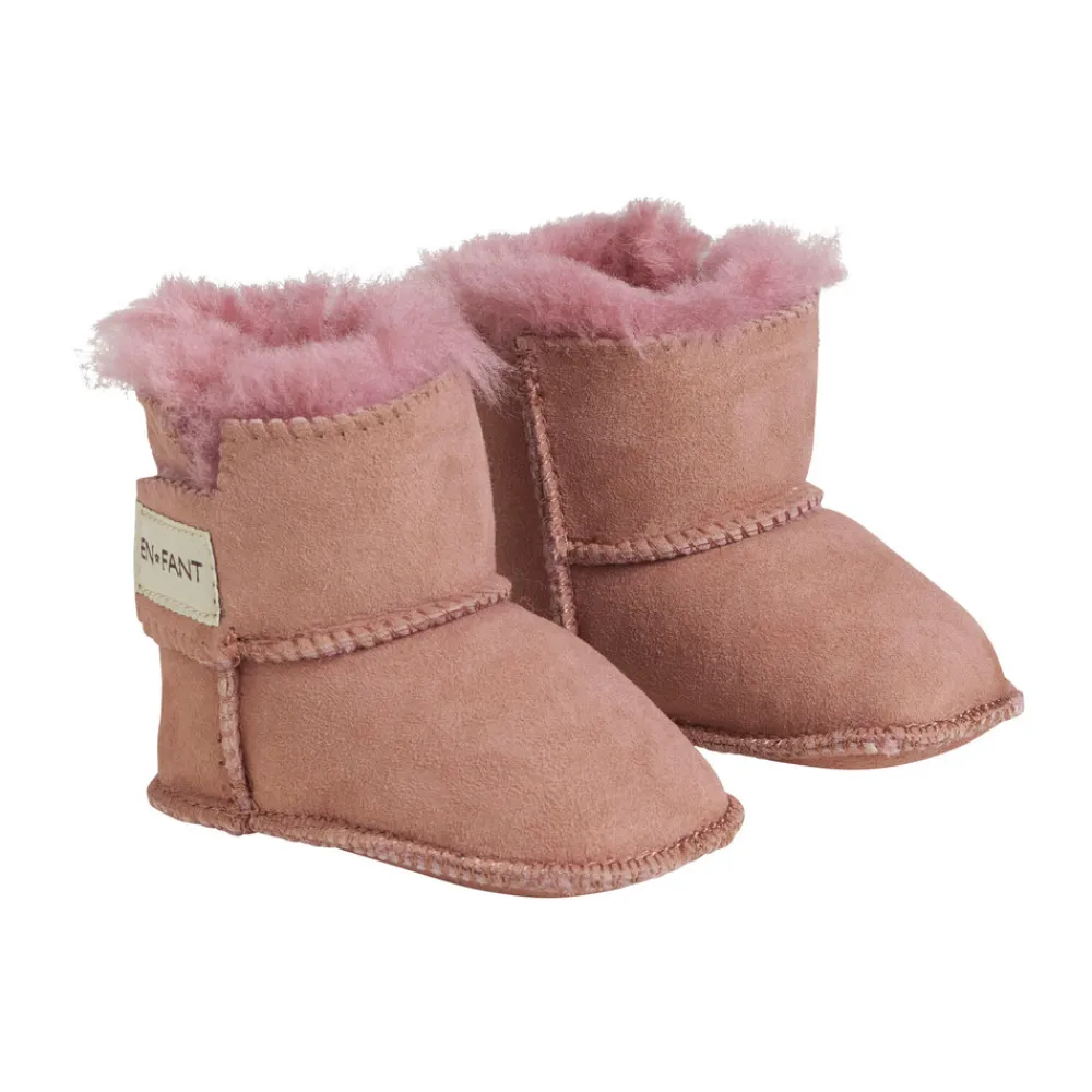 En Fant Lammeskinds futter - Old rose- Futter