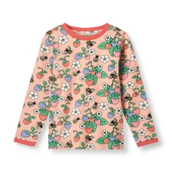 Småfolk Langærmet bluse med jordbær - 536- Bluser