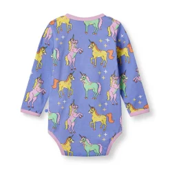 Småfolk Langærmet body med enhjørninger - 623- Bodystocking Langærmet