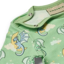 Småfolk Langærmet body med sovende drager - 827- Bodystocking Langærmet