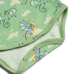 Småfolk Langærmet body med sovende drager - 827- Bodystocking Langærmet