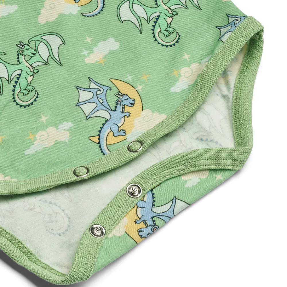 Småfolk Langærmet body med sovende drager - 827- Bodystocking Langærmet