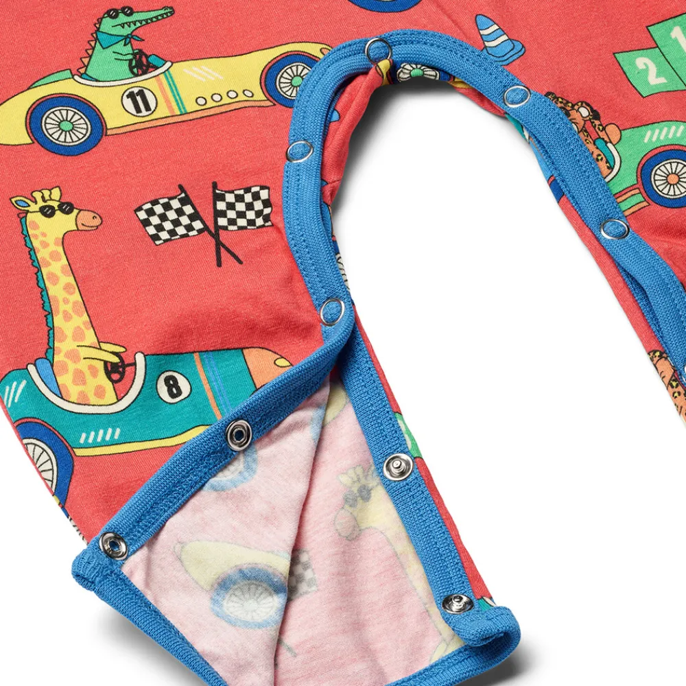 Småfolk Langærmet heldragt med racer biler - 534- Heldragter U. Fod