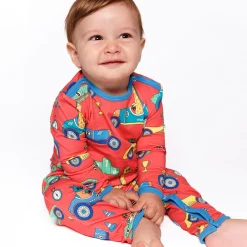 Småfolk Langærmet heldragt med racer biler - 534- Heldragter U. Fod