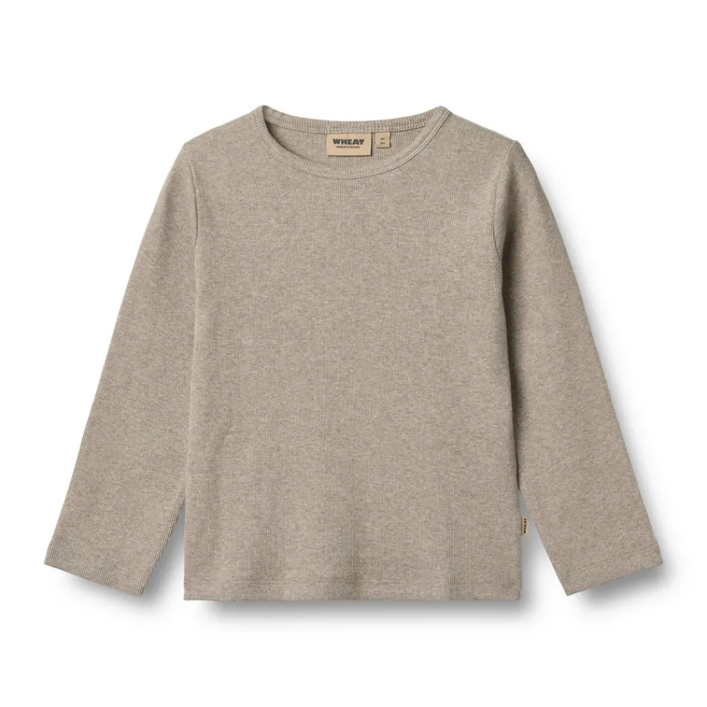 Wheat Langærmet Rib T-Shirt Milo - 72- Bluser