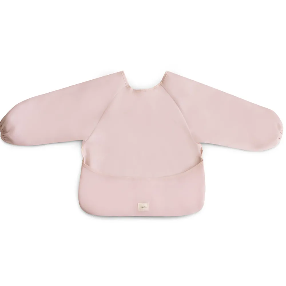 MUSHIE Langærmet Spisesmæk - Blush- Hagesmække