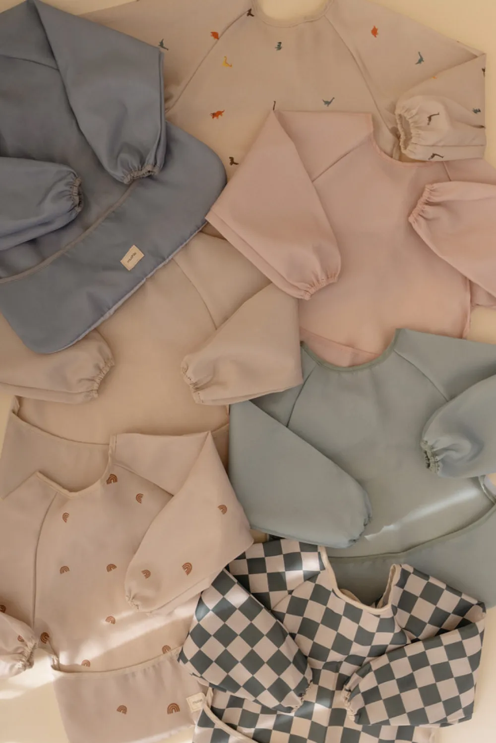 MUSHIE Langærmet Spisesmæk - Roman Green- Hagesmække