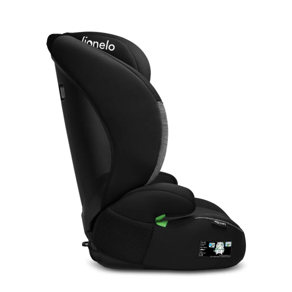 Lionelo Lars i-size - black grey- Autostole 100-150 Cm (4-12 År)