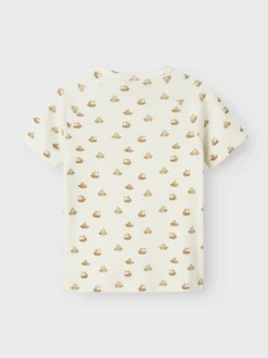 Lil' Atelier Lavo eni kortærmet slim t-shirt - COCO MILK- T-Shirts & Toppe