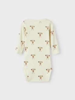 Lil' Atelier Lavo Enk Langærmet Body - Turtledove- Bodystocking Langærmet