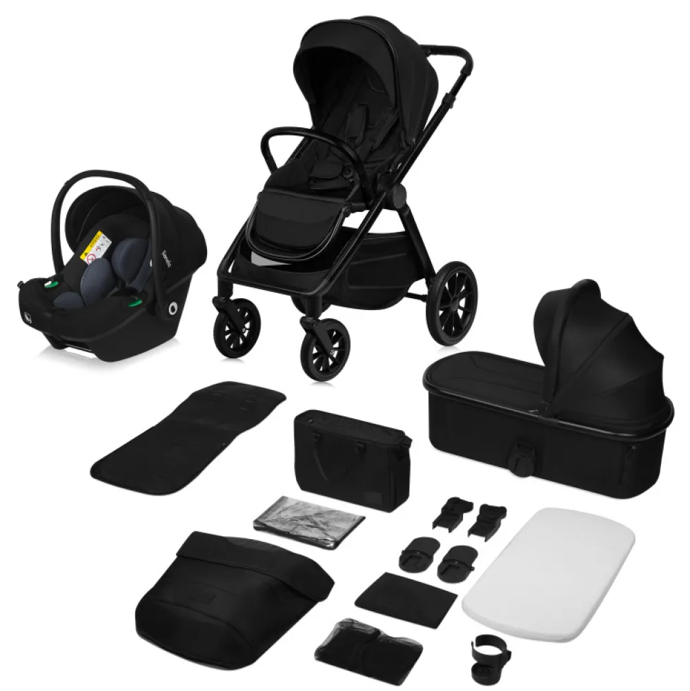 Lionelo Layla 3i1 - black onyx- Kombivogne Med Flade Sæder|Vognpakker