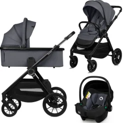 Lionelo Layla 3i1 - grey stone- Kombivogne Med Flade Sæder|Vognpakker