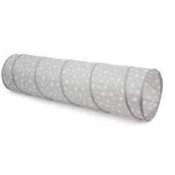KIDSCONCEP Legetunnel, grå m. hvide stjerner- Legetelte & Tipier