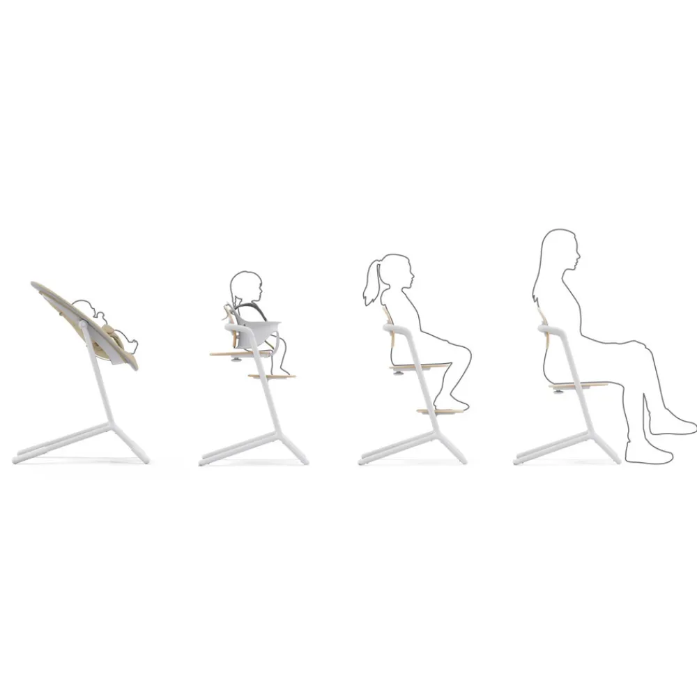 Cybex Lemo højstol 4in1 sæt - sand white-Børn Højstole Med Tilbehør