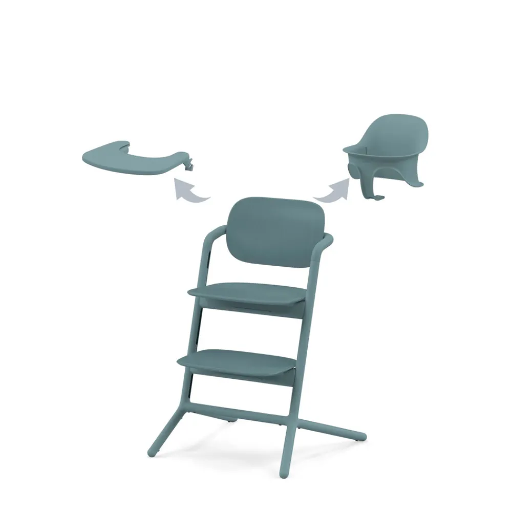 Cybex Lemo højstol 3in1 sæt - stone blue-Børn Højstole Med Tilbehør