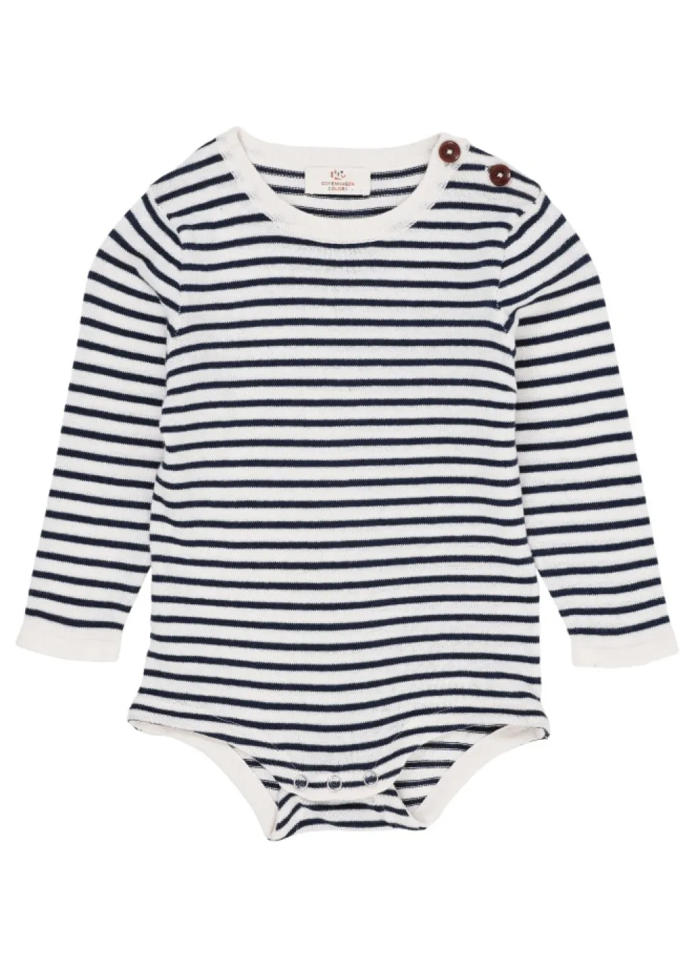 Copenhagen Colors Let strikket bodystocking m. striber - NAVY- Bodystocking Langærmet