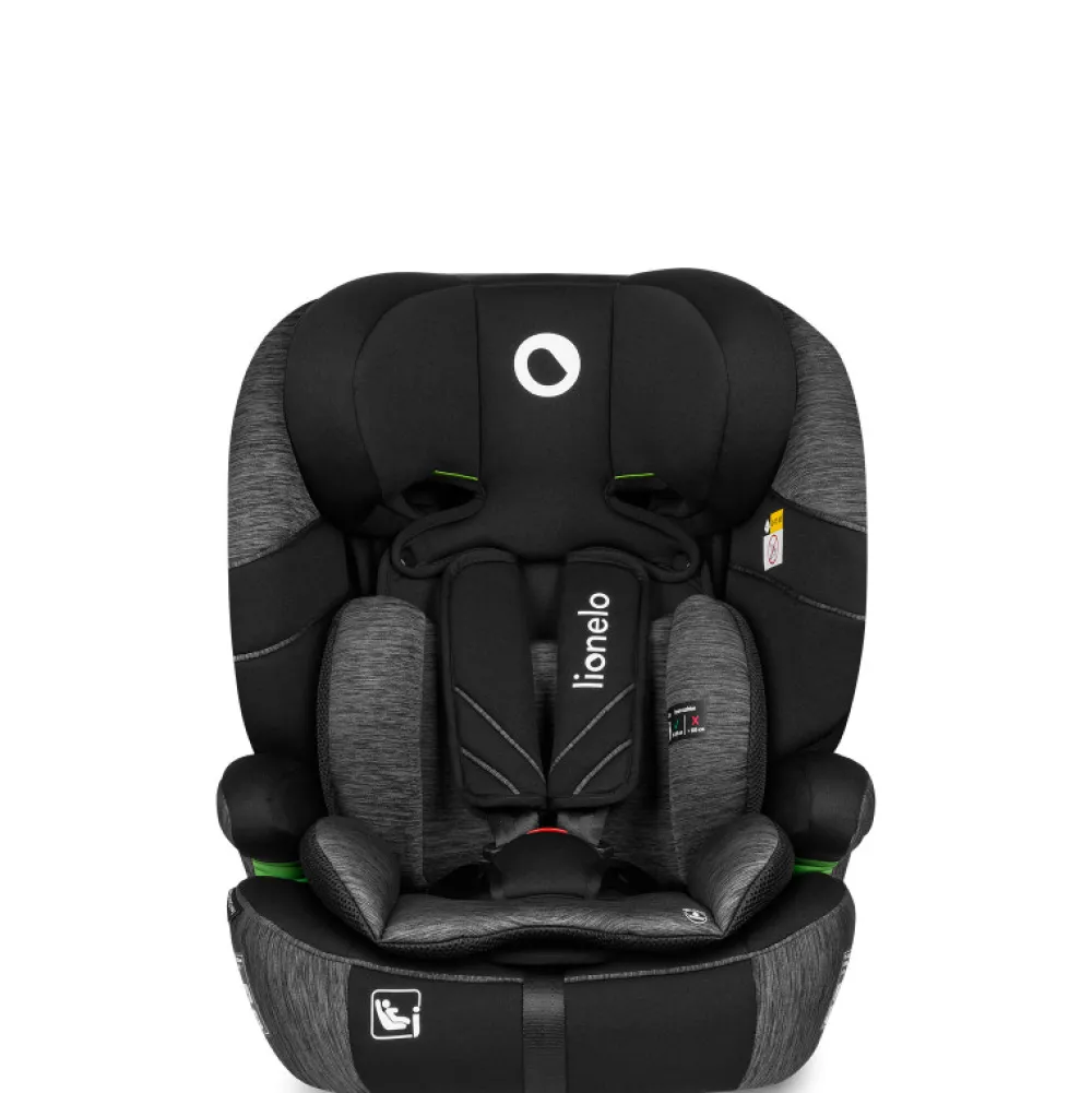 Lionelo Levi One I-size - black grey- Autostole 76-150 Cm (15 Mdr.-12 År)