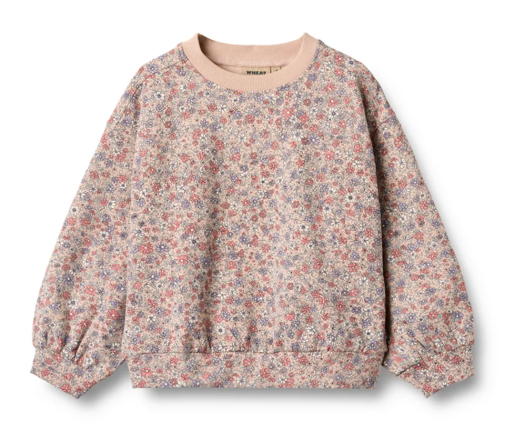 Wheat Lia Sweatshirt - Rose dust flowers- Cardigans, Veste & Trøjer