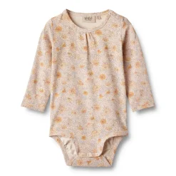 Wheat Liv langærmet body - coneflowers- Bodystocking Langærmet