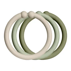 BIBS Loops 12 Pack - vanilla/sage/olive- Legetøj Til Barnevogne & Autostole