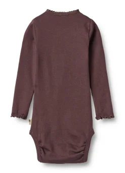 Wheat Lotta Rib Body Langærmet - Fudge- Bodystocking Langærmet