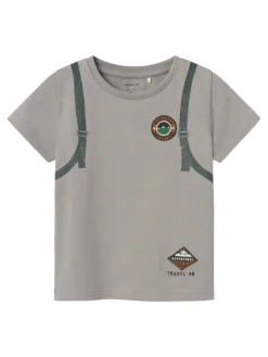 NAME IT Lucas kortærmet top - WILD DOVE- T-Shirts & Toppe