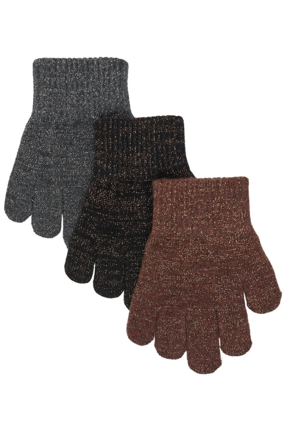 Mikk-Line Magic handsker 3 pak med lurex - Antrazite- Luffer & Vanter