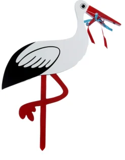 Magni - Fødselsstork i træ- Barsel & Babyshower