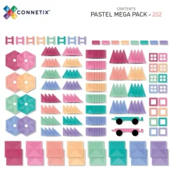 CONNETIX Mega Pack - magnetsæt 202 dele - pastel- Magnetlegesæt
