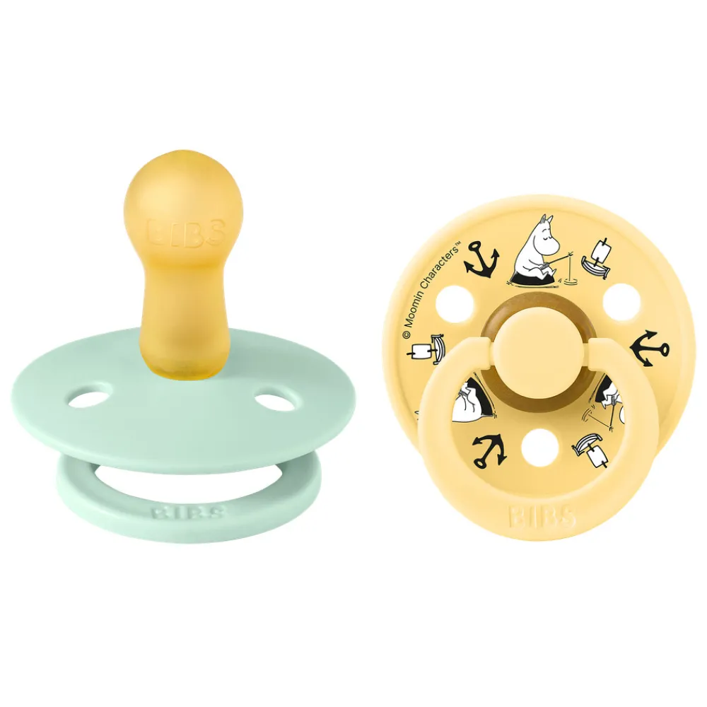 BIBS Moomin Colour Sut 2pk Latex Str 2 - Mint- Sutter