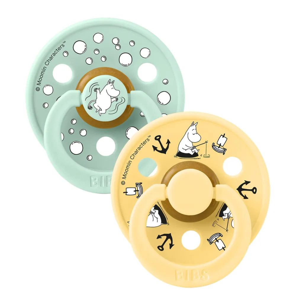 BIBS Moomin Colour Sut 2pk Latex Str 2 - Mint- Sutter