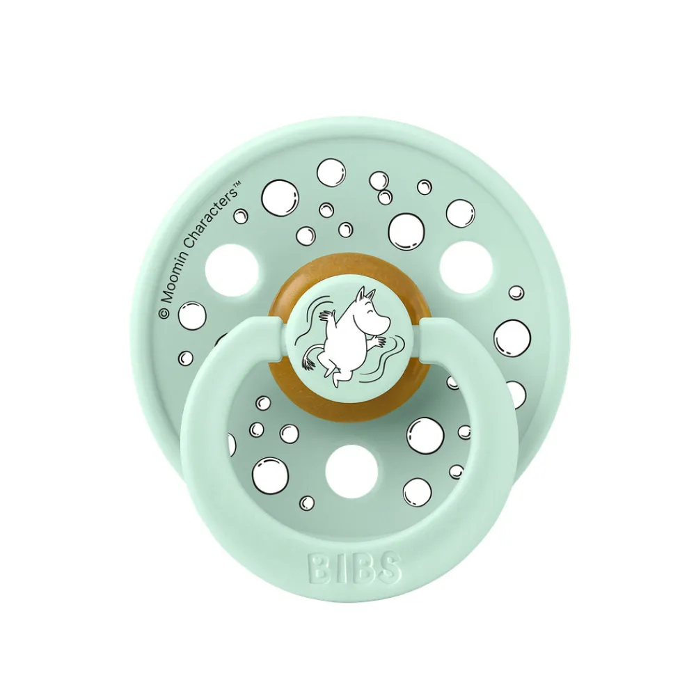 BIBS Moomin Colour Sut 2pk Latex Str 1 - Mint- Sutter
