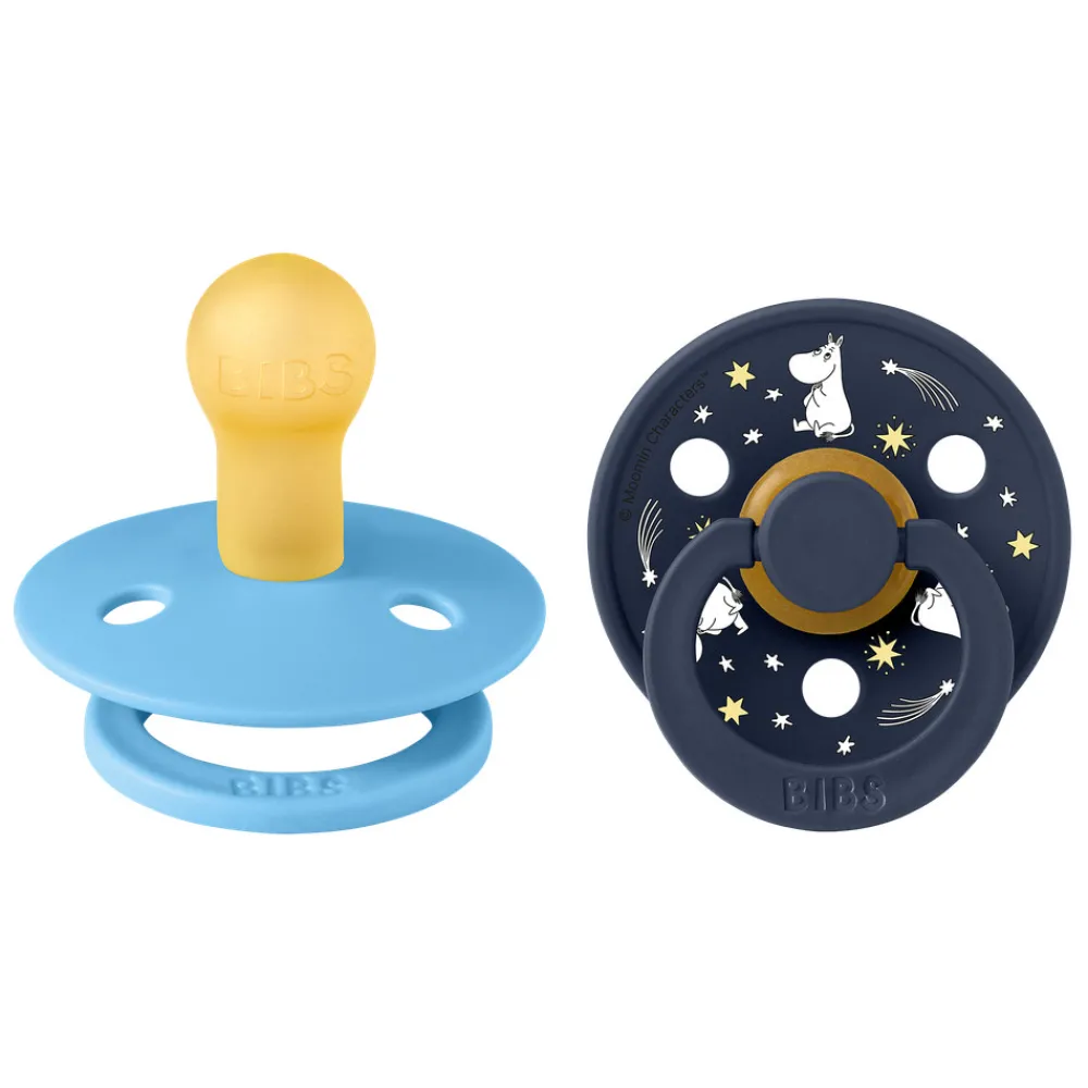 BIBS Moomin Colour Sut 2pk Latex Str 1 - Breeze- Sutter