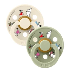 BIBS Moomins Colour Sut 2pk Latex Str 1 - Ivory- Sutter