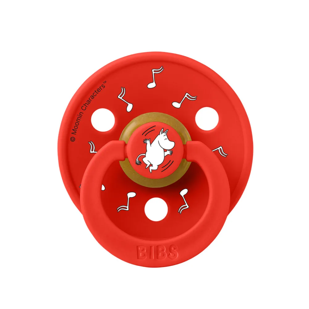 BIBS Moomins Colour Sut 2pk Latex Str 1 - Candy Apple- Sutter
