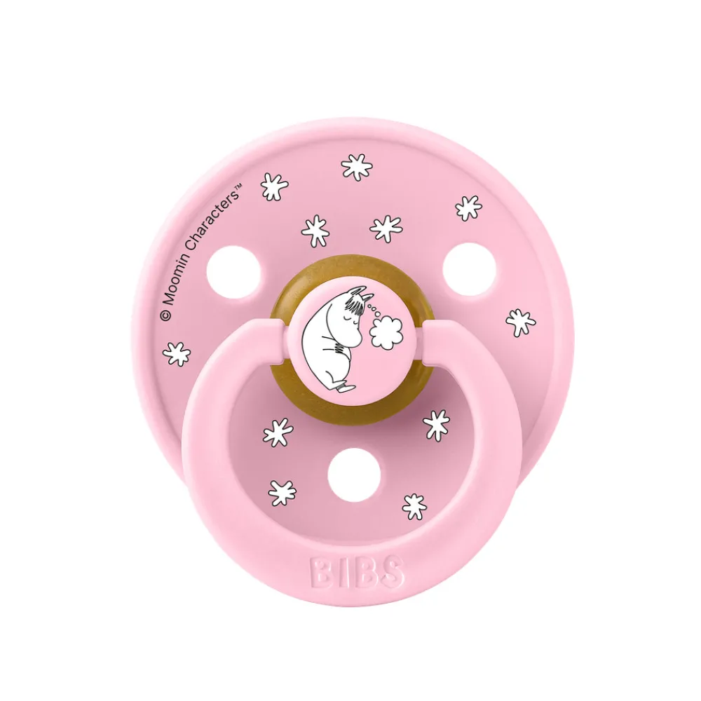 BIBS Moomins Colour Sut 2pk Latex Str 2 - Baby Pink- Sutter