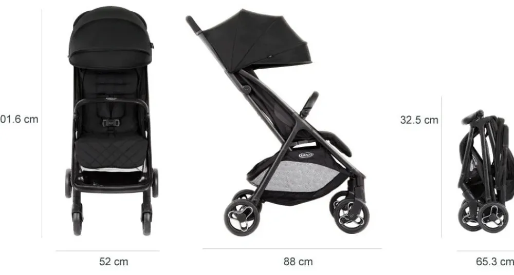 Graco Myavo - midnight- Klapvogne Med Flade Sæder