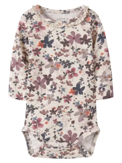 NAME IT Naline Langærmet Body - Peyote Melange- Bodystocking Langærmet