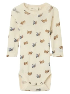 Lil' Atelier Nalu Uld Langærmet Body - Turtledove- Uldbodyer