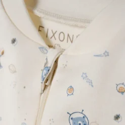 Fixoni Natdragt med lynlås og fod - Ashley Blue- Natdragter|Heldragter M. Fod