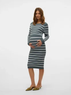 MamaLicious Newsiv june langærmet strik kjole - STORMY WEATHER- Kjoler/Nederdele