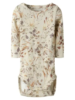 NAME IT Niara Langærmet Body - OATMEAL- Bodystocking Langærmet