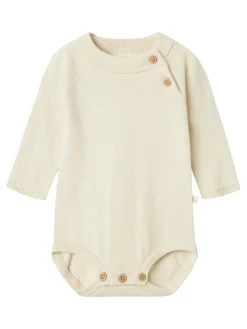 Lil' Atelier Nord Langærmet Strik Body - Turtledove- Bodystocking Langærmet