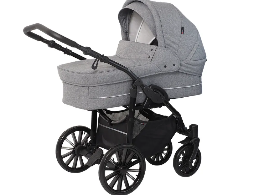 BASSON Nordic Lux - Grey Melange- Barnevogne Med Langt Liggemål