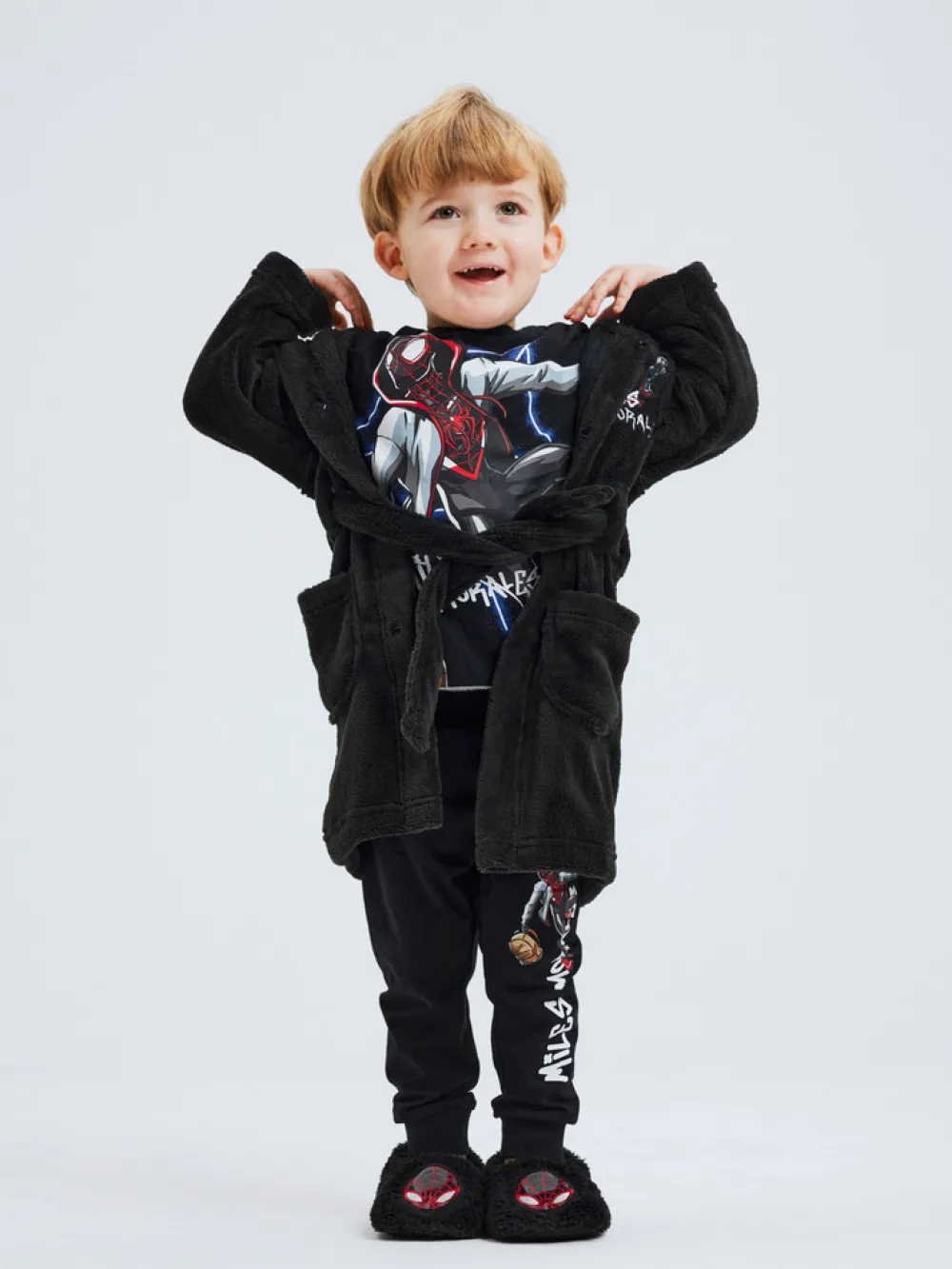 NAME IT Nothello Spiderman badekåbe - Black 98-Børn Badekåber & Håndklæder|Licens