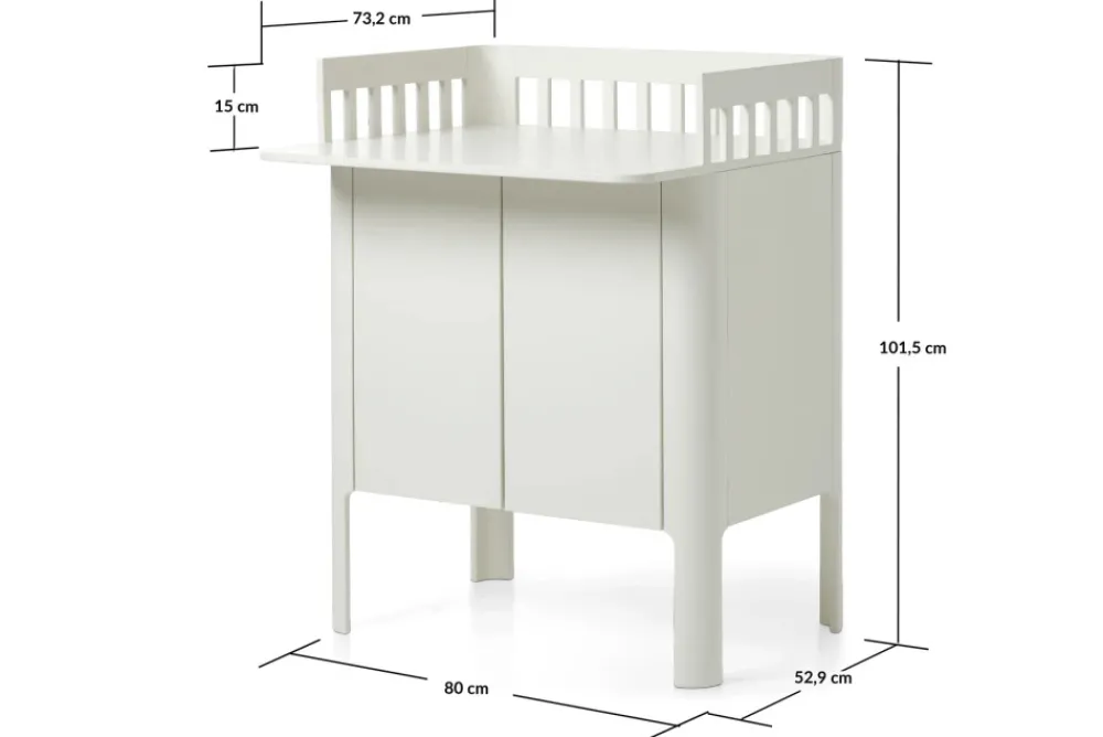 FLEXA Nova puslebord, cream-Børn Pusleborde|Pusleborde