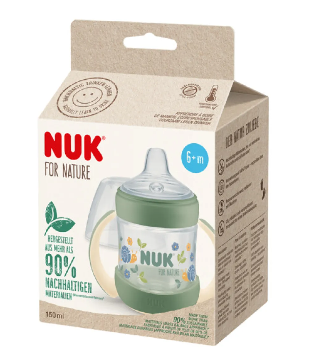 NUK for Nature Learner Bottle Silicon - Grøn- Træningskopper Og Flasker