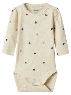 NAME IT Nutti Langærmet Body - PEYOTE MEL- Bodystocking Langærmet